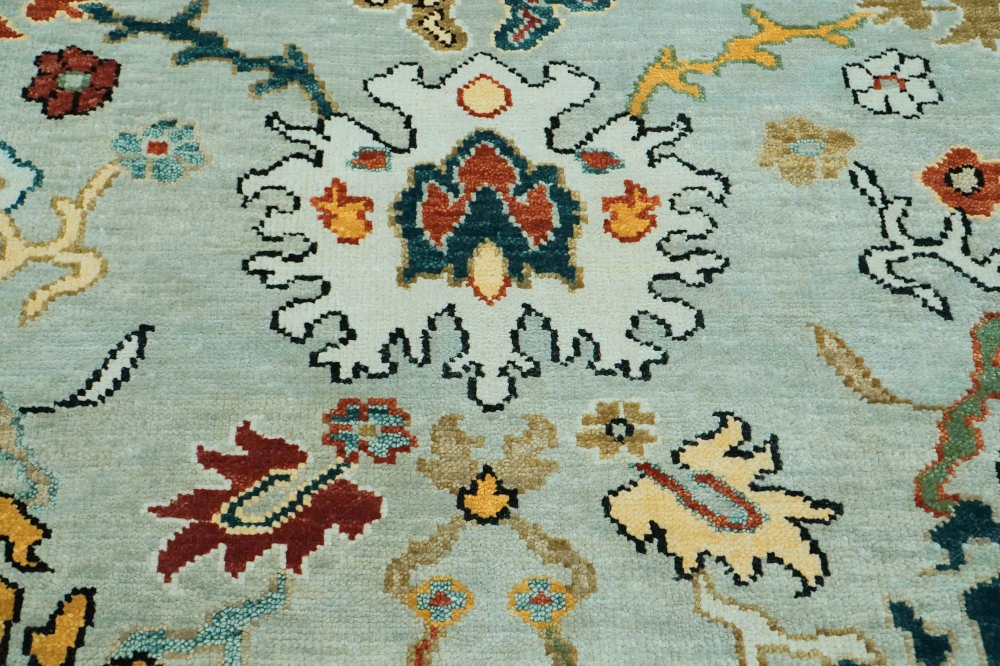 LoomBloom 8x10 Mint Hand Knotted Arts & Crafts Oushak Wool Oriental Area Rug