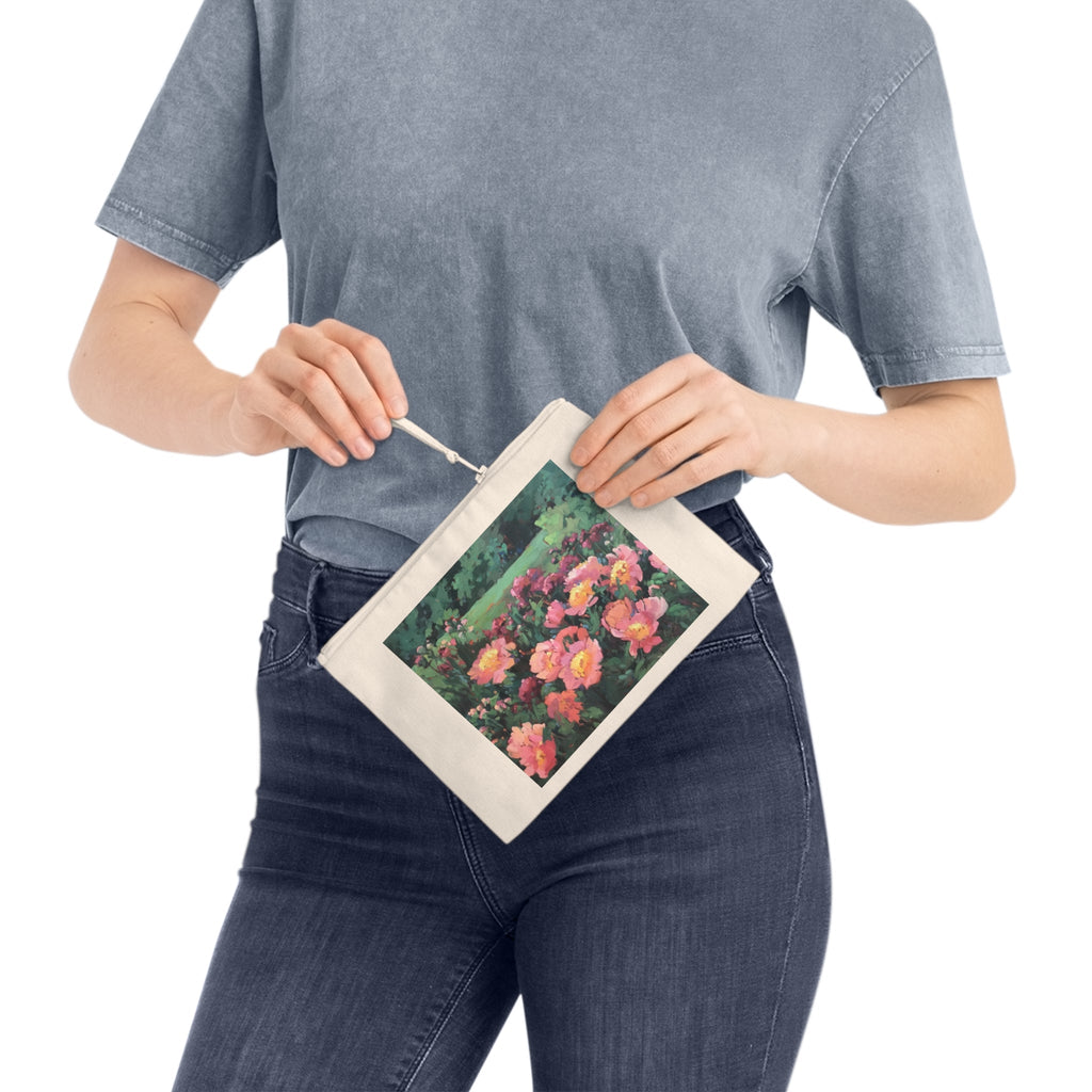 Eco-Friendly Pouch with 'Pink Princess' I Original Artwork by American Artist Barbara Cleary