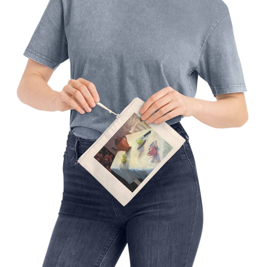 Eco-Friendly Pouch with 'Teapot' I Original Artwork by American Artist Barbara Cleary