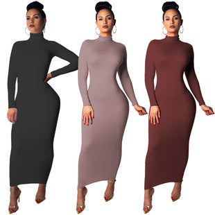 2025 cross-border autumn and winter new women's clothing Amazon European and American fashion leopard print long sleeve sexy slim dress