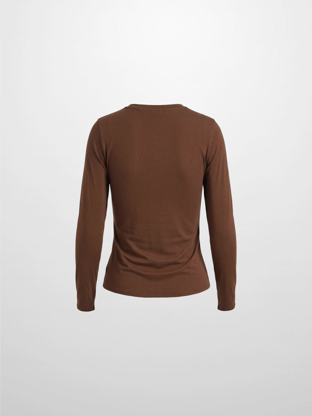 Center Seam High V Tee-Dark Brown