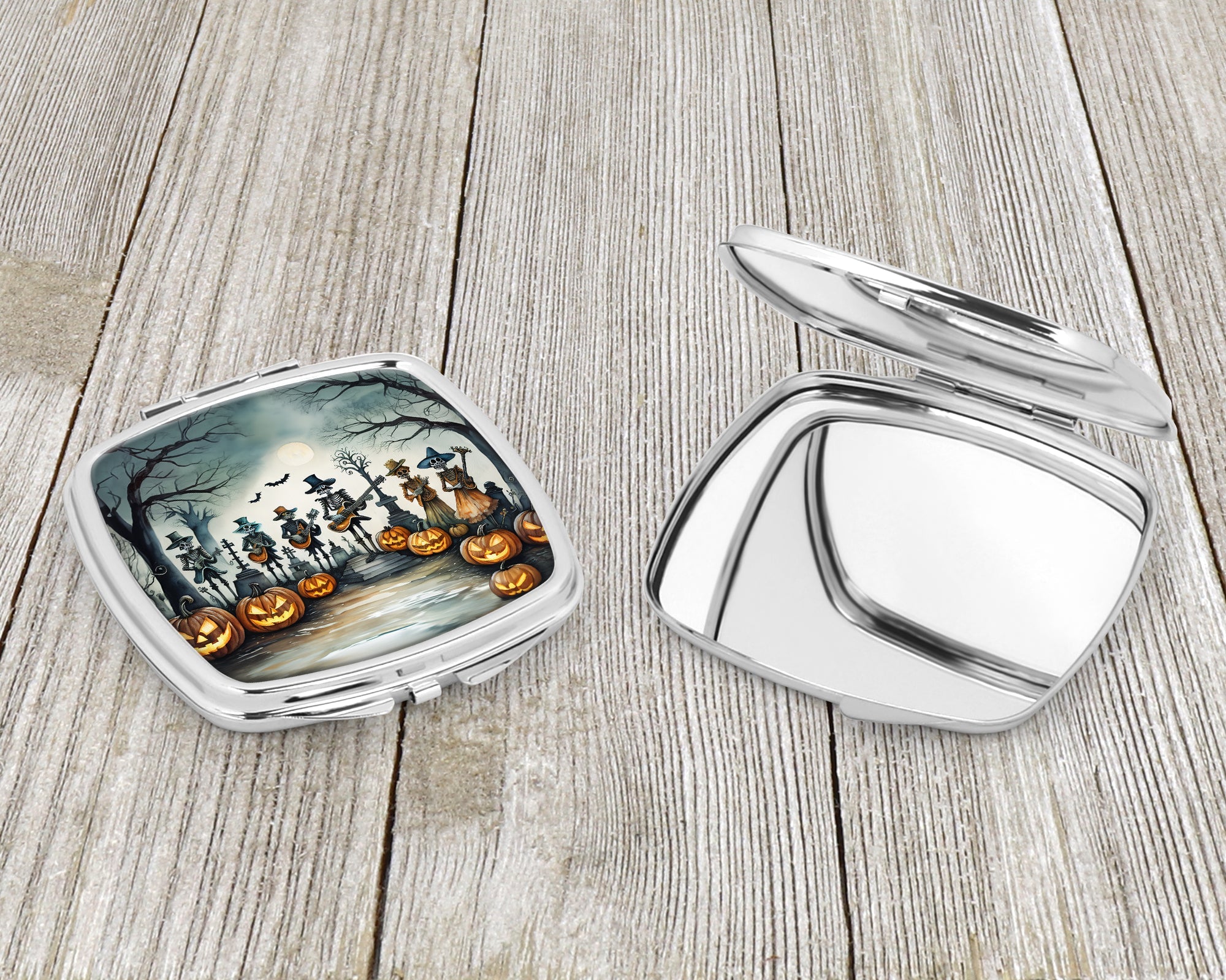 Mariachi Skeleton Band Spooky Halloween Compact Mirror