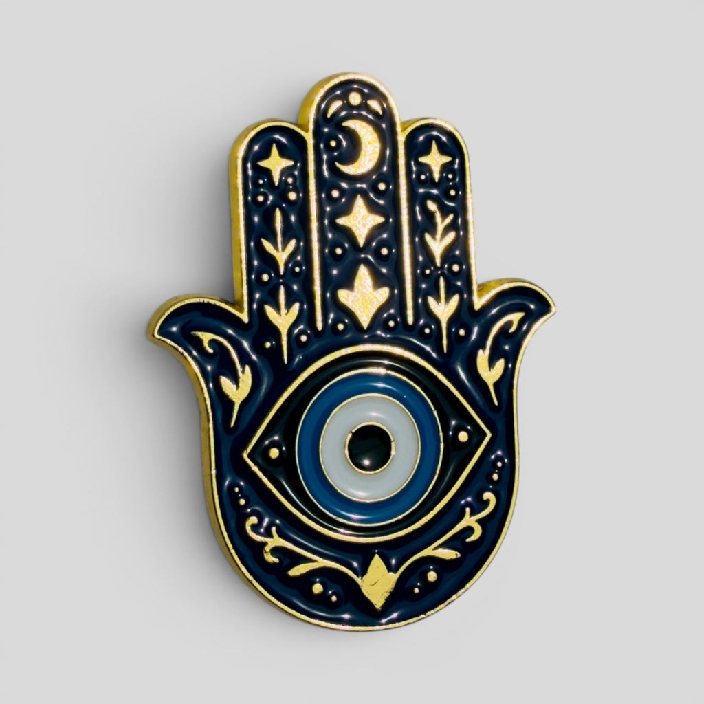 Hamsa Hand Evil Eye Enamel Pin