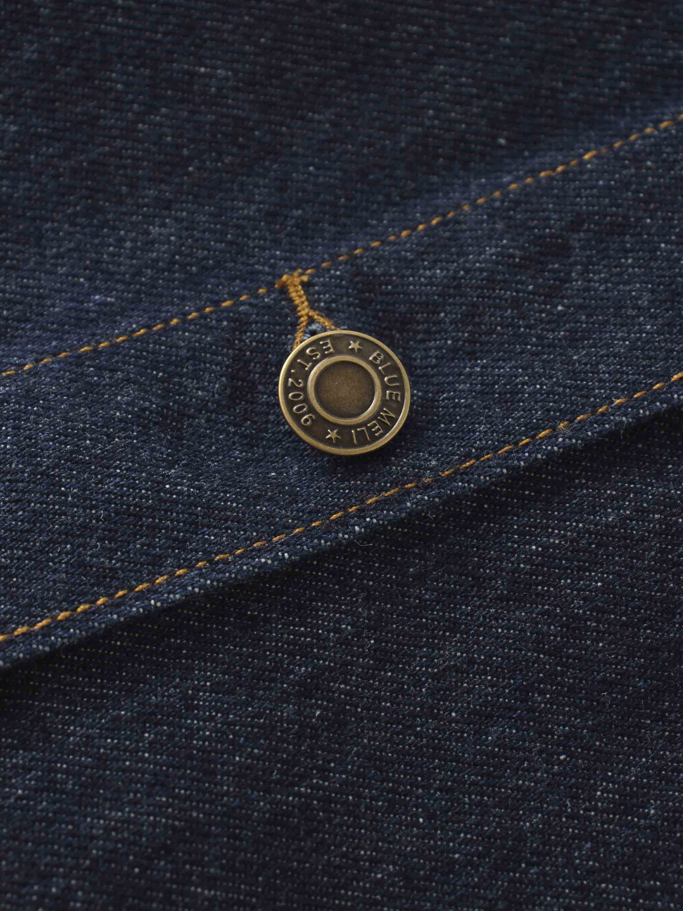 Button Down Denim Skirt-Deep Blue