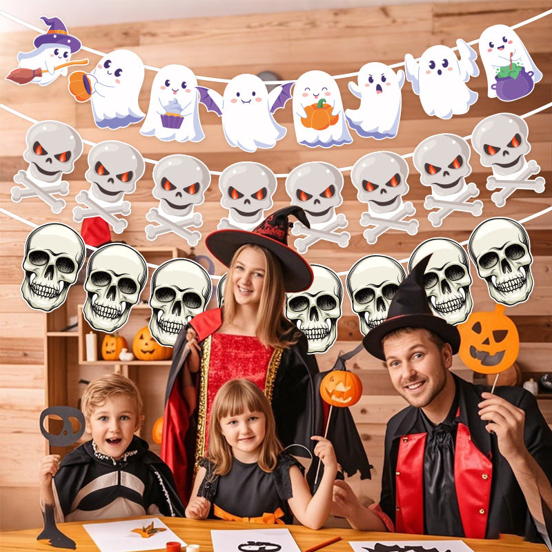 Cross-Border New Halloween Flag Party Supplies Decoration Scene Atmosphere Decoration Halloween Flag Banner