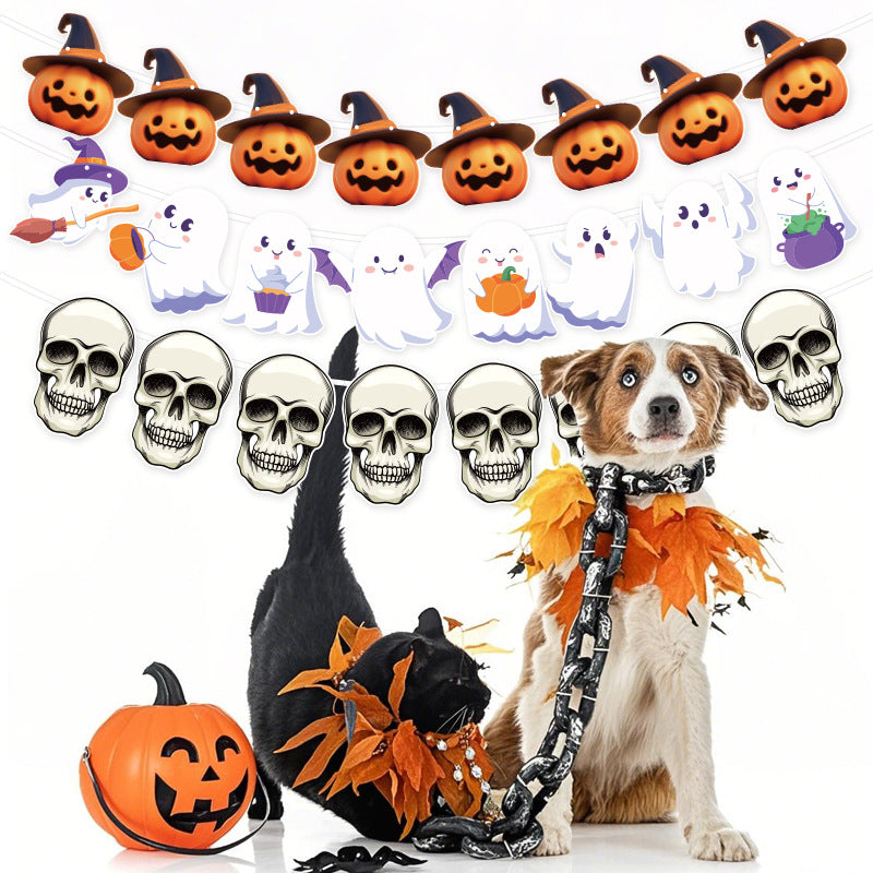 Cross-Border New Halloween Flag Party Supplies Decoration Scene Atmosphere Decoration Halloween Flag Banner
