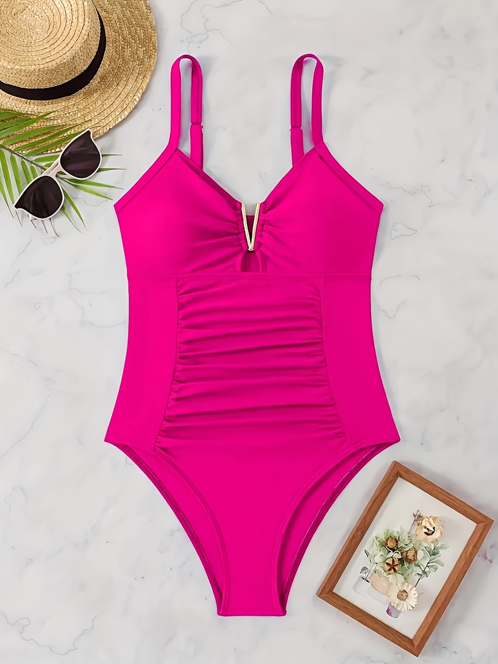 New One-Piece Swimsuit for Women, European and American Style, Sexy V-Neck Bikini, Conservative Swimwear, Southeast Asian Independent Station Foreign Trade Swimwear