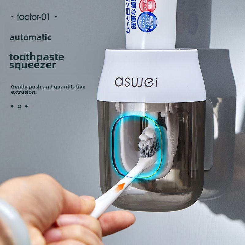 Toothpaste Squeeze Artifact Full-automatic Squeezer Storage Rack Wall-mounted Lazy Toothbrush Holder Non-perforated Children's Rack