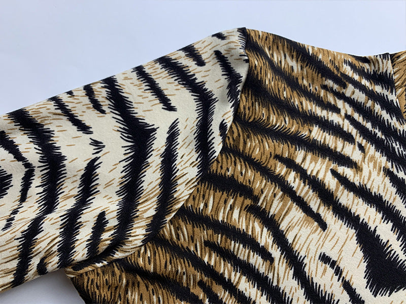 2025 cross-border autumn and winter new women's clothing Amazon European and American fashion leopard print long sleeve sexy slim dress