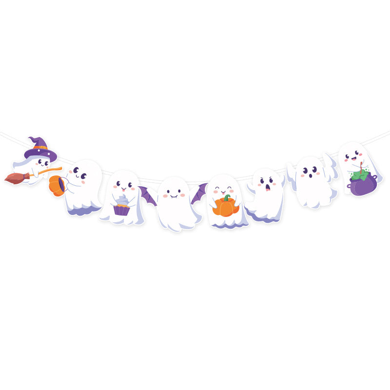 Cross-Border New Halloween Flag Party Supplies Decoration Scene Atmosphere Decoration Halloween Flag Banner