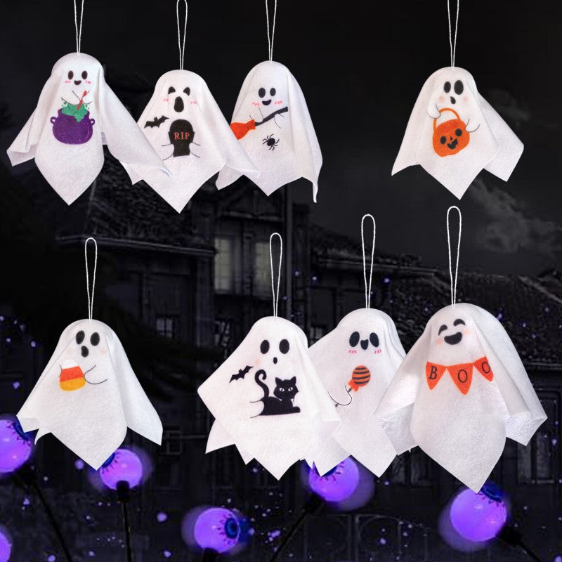 Halloween Props Haunted House Bar KTV Ghost Hanging Ghost Small Hand Puppet Hanging Ghost Color Hanging Ghost Decoration Props