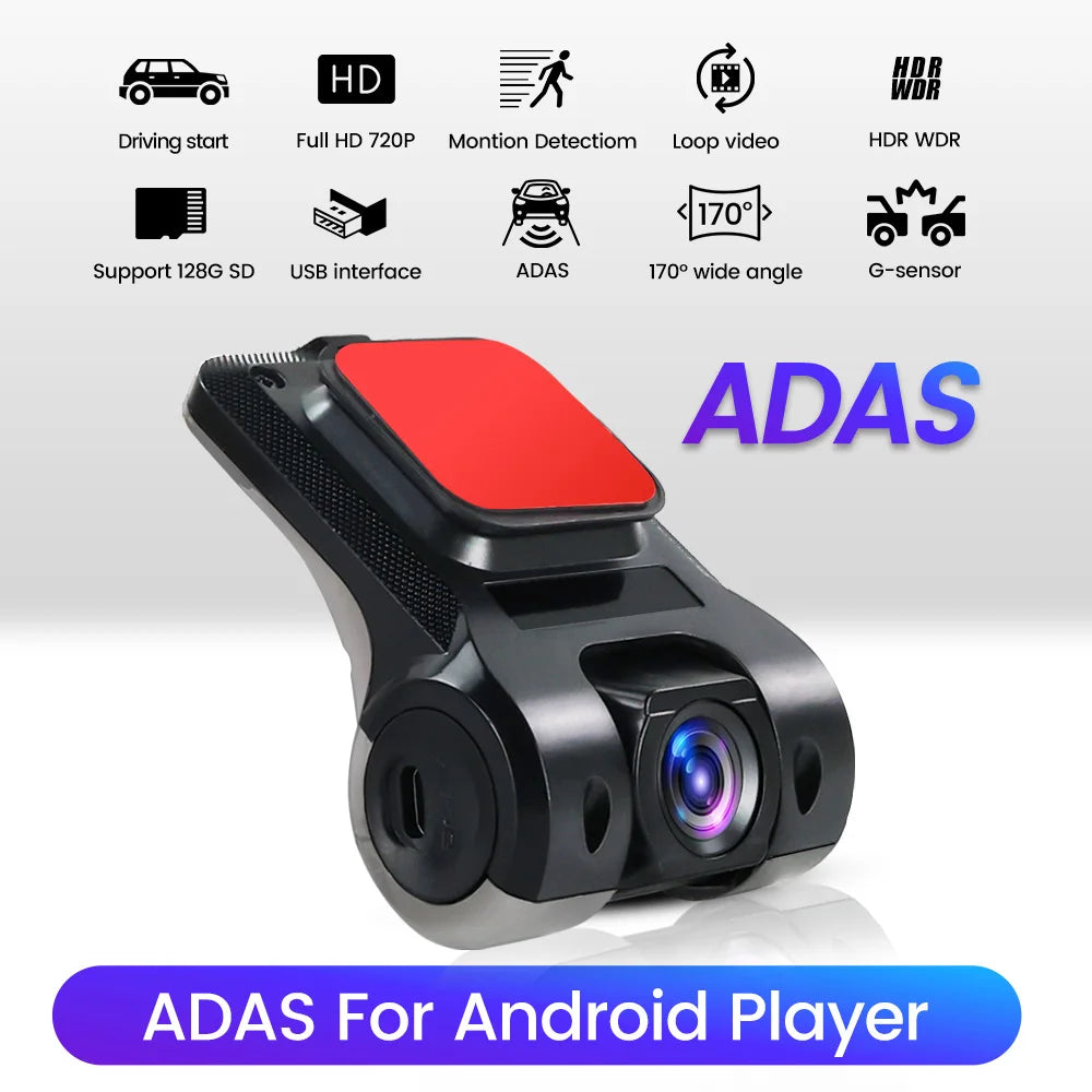 ADAS Car Dash Cam 170 Degree Wide Angle Car Front Camera Video Recorder Dashcam USB For Android DVR Auto Recorder Night Version