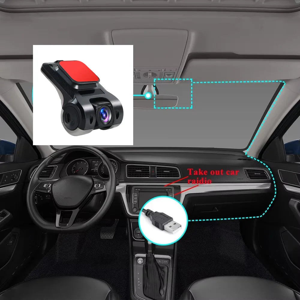ADAS Car Dash Cam 170 Degree Wide Angle Car Front Camera Video Recorder Dashcam USB For Android DVR Auto Recorder Night Version