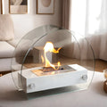 13.5" L Portable Tabletop Fireplace (White)-0