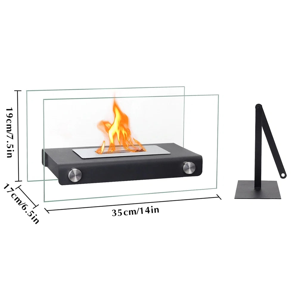 14" L Rectangular Tabletop Fire Bowl Pot (white)-3