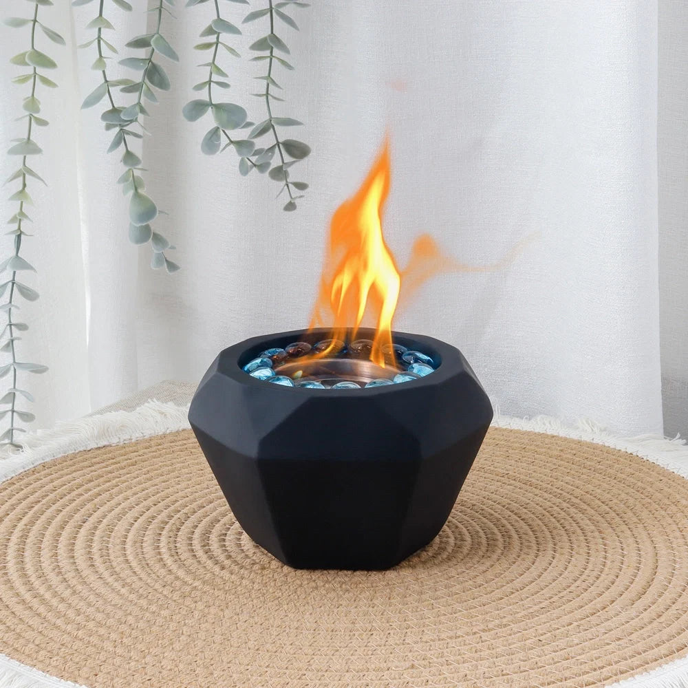6"x4" Portable Cement Tabletop Fireplace-2