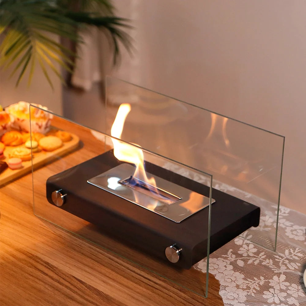 14" L Rectangular Tabletop Fire Bowl Pot (white)-1