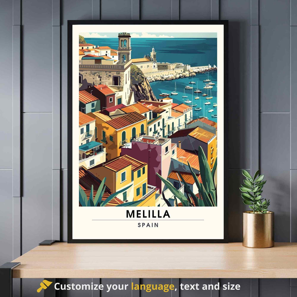 Affiche Melilla, Espagne | Affiche e voyage Melilla | Melilla vue de ciel-0