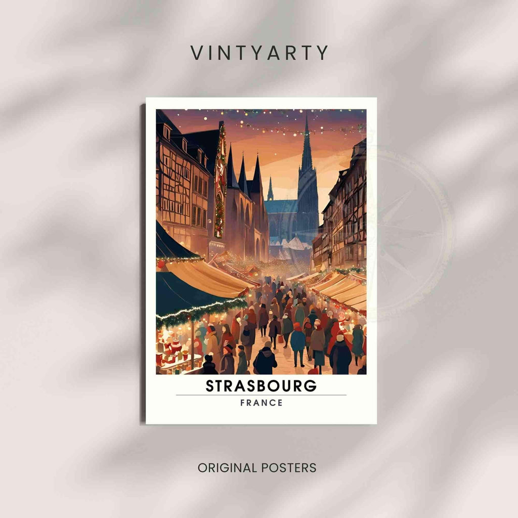 Affiche Strasbourg  - Impression Strasbourg - Marché de noël-4