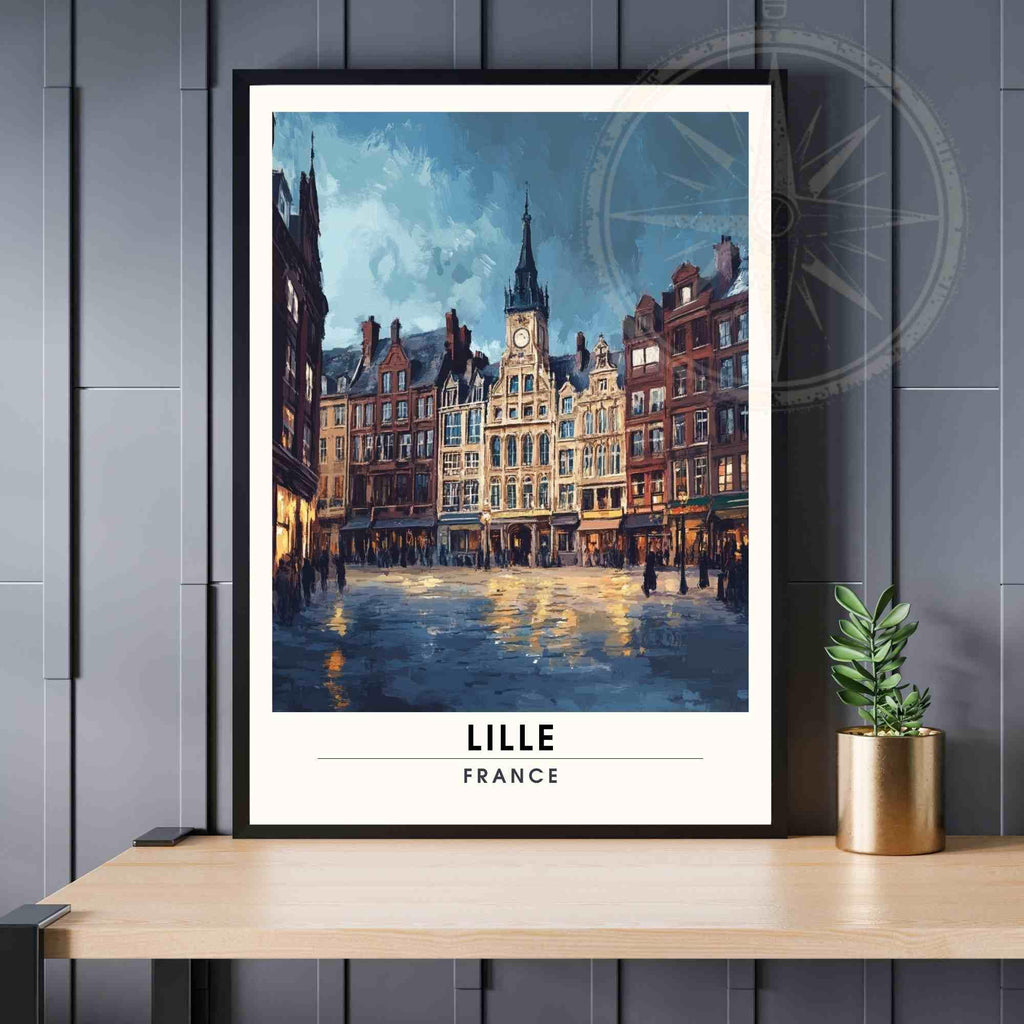 Affiche de voyage Lille | Impression Lille, France - Voyage nocturne-0
