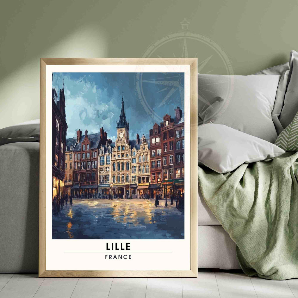 Affiche de voyage Lille | Impression Lille, France - Voyage nocturne-2