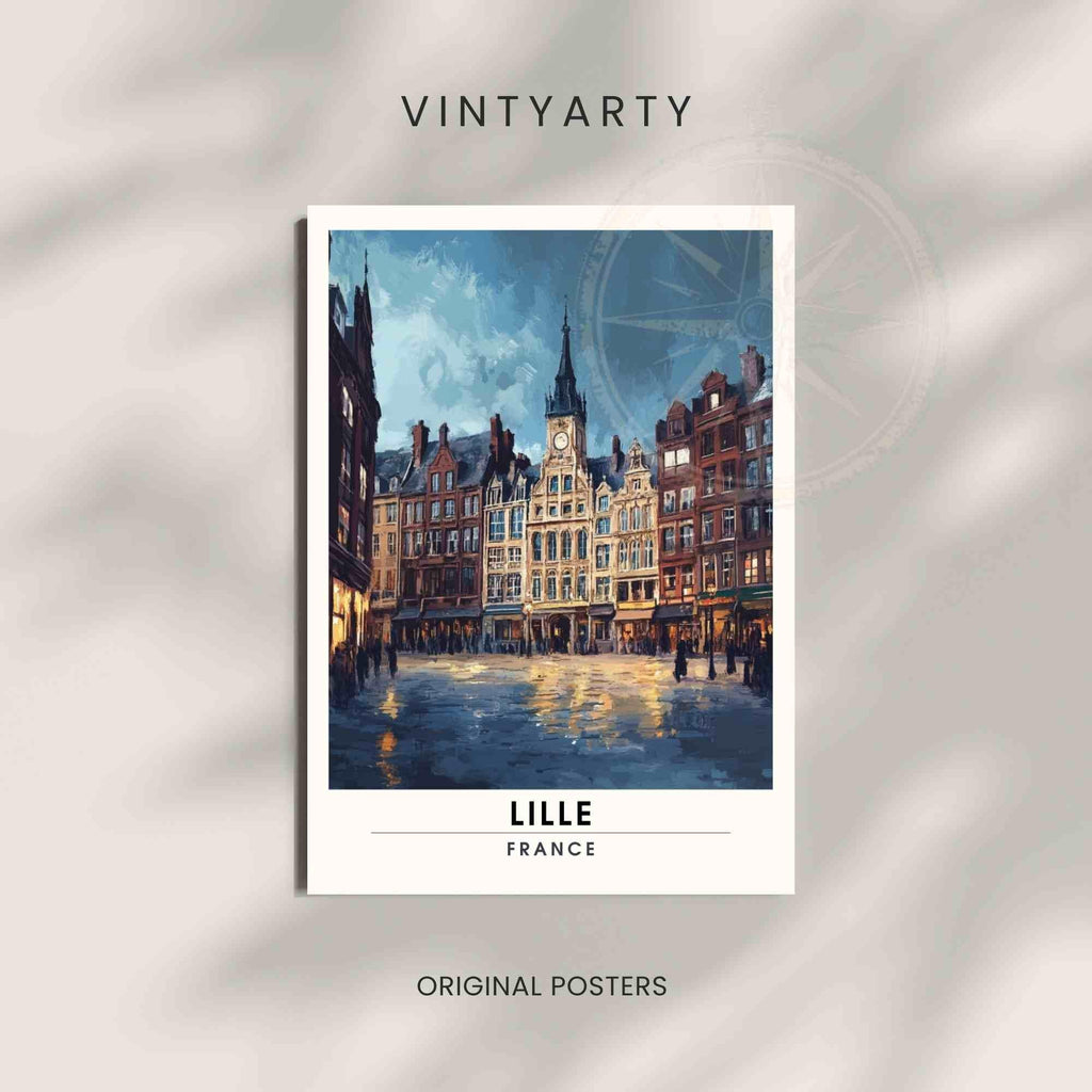 Affiche de voyage Lille | Impression Lille, France - Voyage nocturne-4
