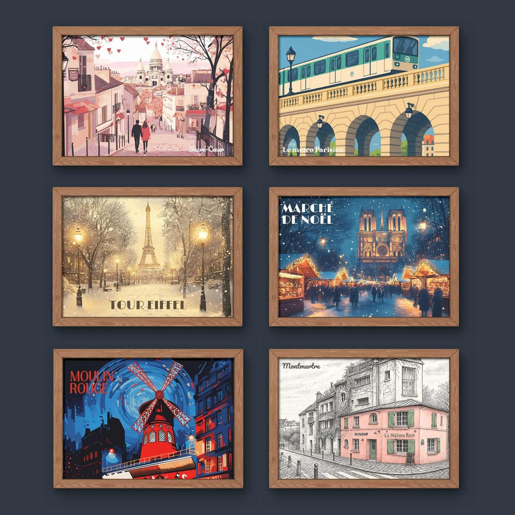 Calendrier mural 2026 Paris | Calendrier Paris, France | Calendrier Réutilisable en affiches déco-4