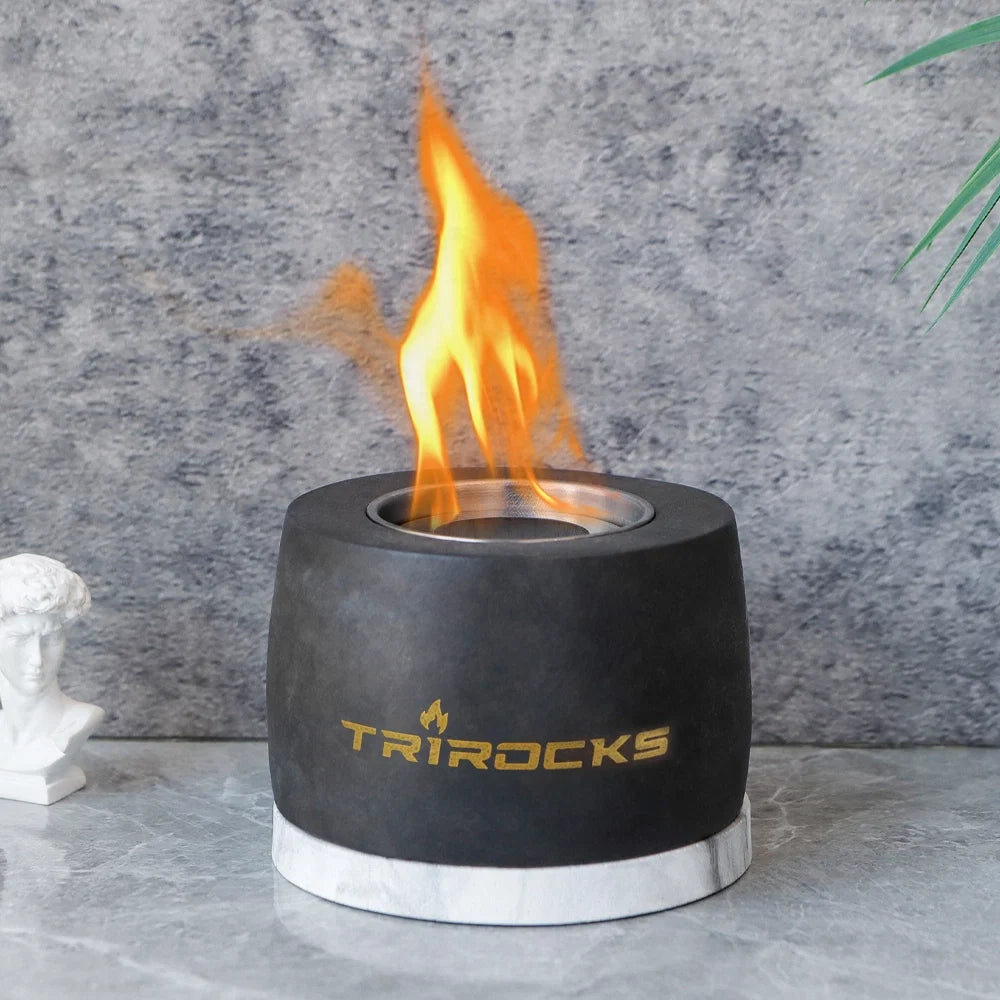 Black Graphite Color Cement Concrete Portable Fireplace-0