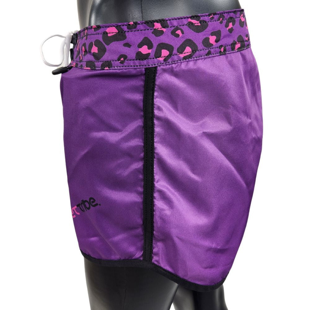 Leopard Ladies Board Shorts | Purple | PWC Jetski Ride & Race Apparel