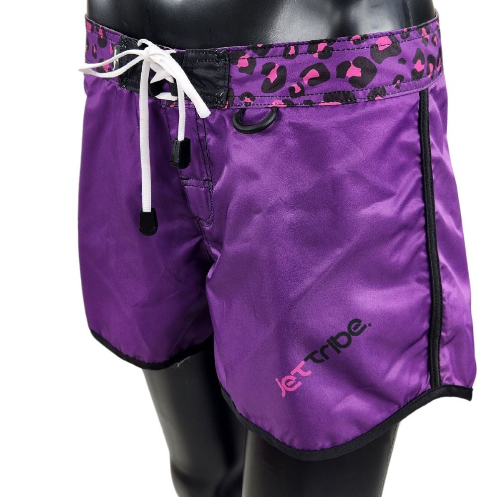 Leopard Ladies Board Shorts | Purple | PWC Jetski Ride & Race Apparel