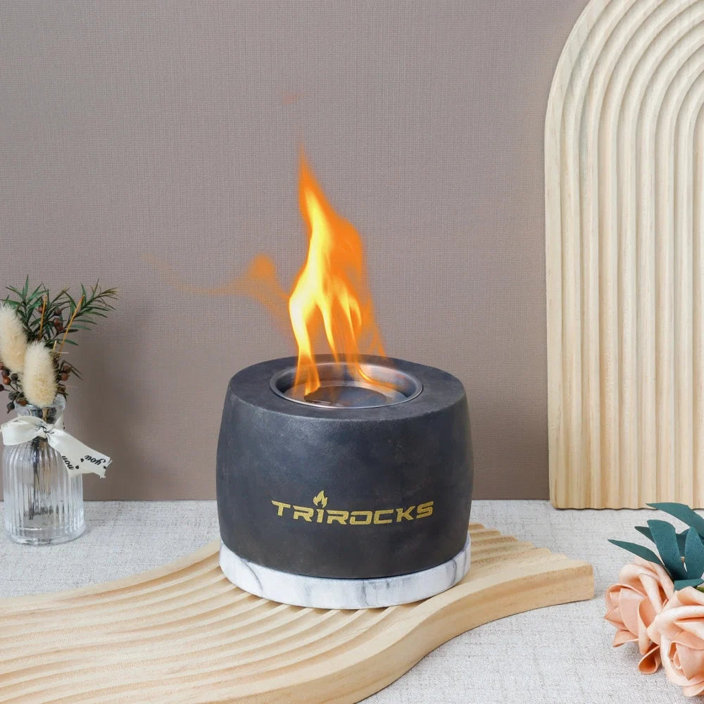 Black Graphite Color Cement Concrete Portable Fireplace-2