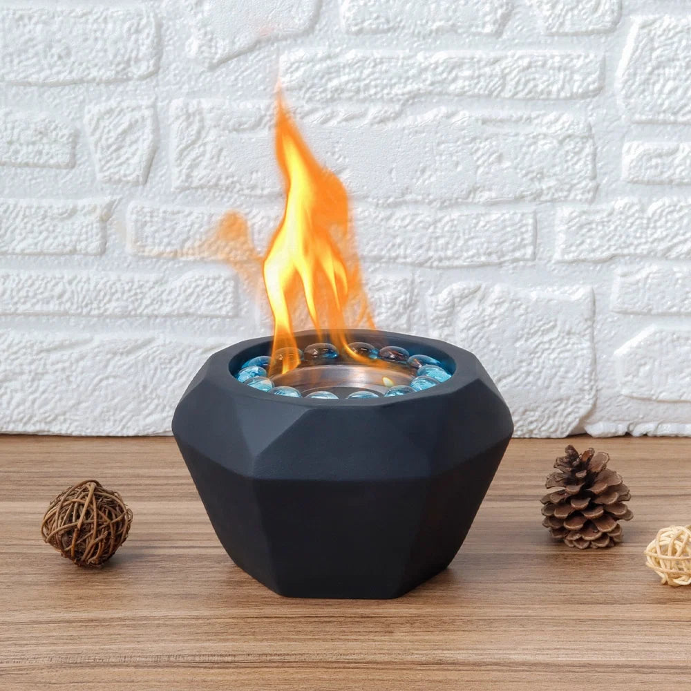 6"x4" Portable Cement Tabletop Fireplace-1