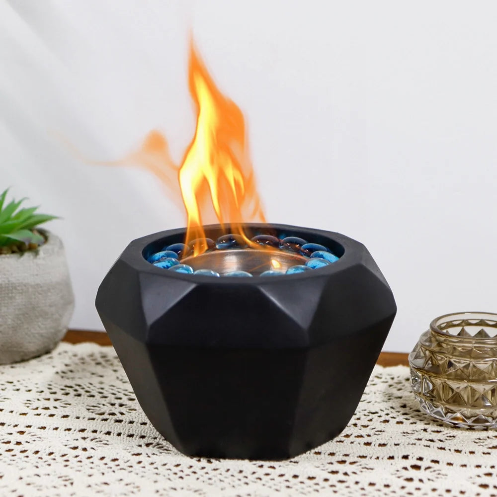 6"x4" Portable Cement Tabletop Fireplace-0